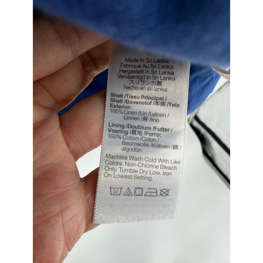 Madewell Linen Blazer S Blue Single Button Relaxed Coastal Grandmother Chic - Picture 8 of 9